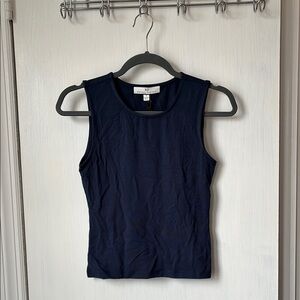 NWT rachel parcell navy Blue Fitted Sleeveless Tank Top